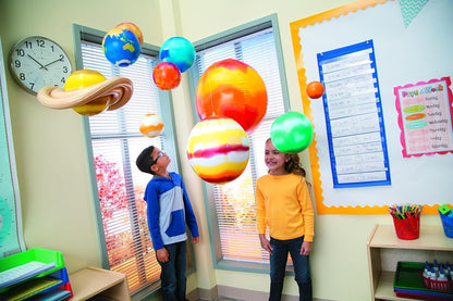 Fun Express Inflatable Solar System Model Kit - 10 Piece Educational Space Toys Set with Planets & Sun for Kids | Perfect for Science Classroom Decor, Space Themed Party Decorations & Bedroom Display