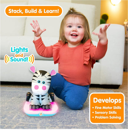 Stack-a-Roos Baby Giraffe by Salus Brands - Animal Stacking Toy, Educational Early Learning Toy for Infants Babies Toddlers, Age 12+ Months - Great Baby Gifts, STEM