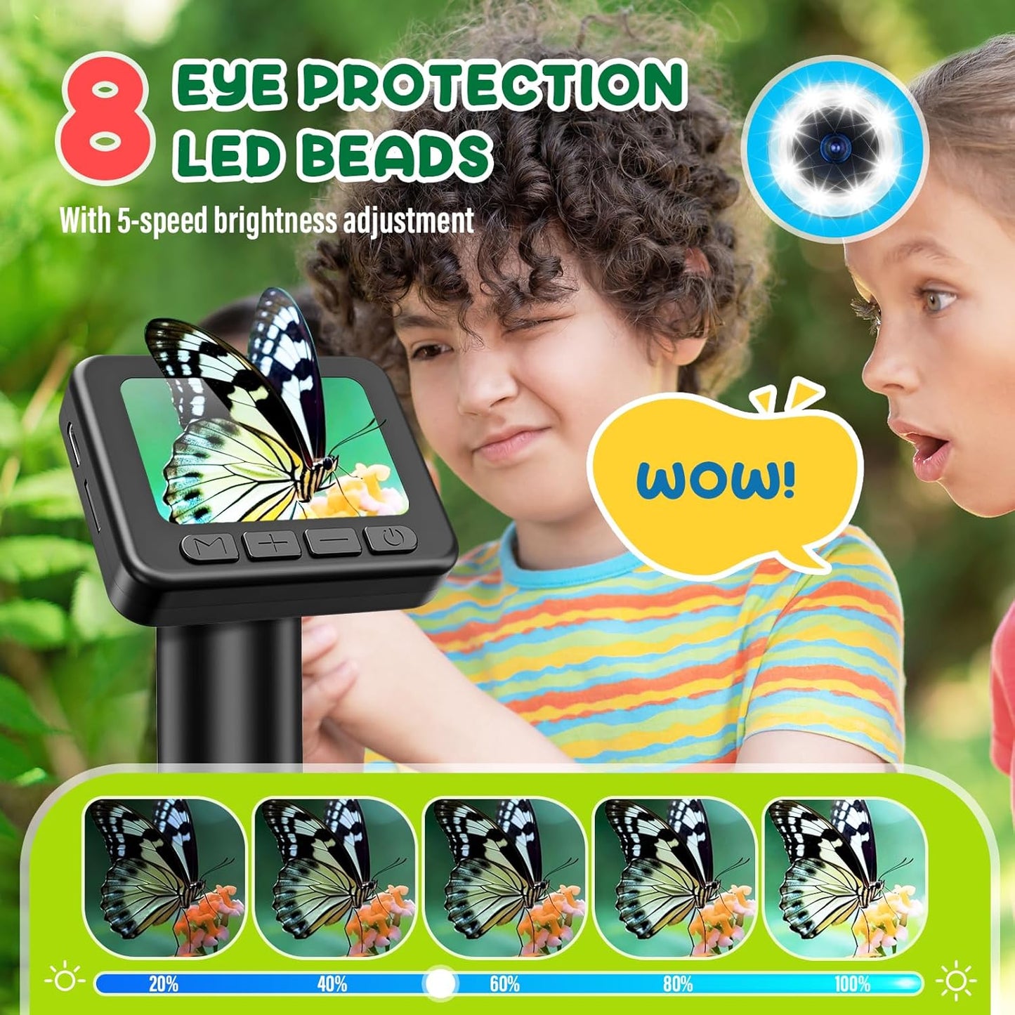 IMICHI Microscope for Kids 50X-1000X Magnification- 2 inch IPS HD Screen, 32GB storage Card, 1080P Video, 2-Hour Battery Life, Easy Carry, Slides Included - Perfect Science Kit Gift for Kids Ages 8-12