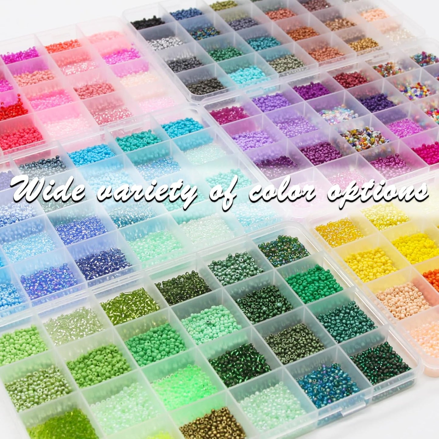 EuTengHao 3mm Glass Seed Beads for Bracelet Making Kit, 8/0 Small Craft Beads for Bracelet Necklaces Crafting Jewelry Making Supplies (36000Pcs,144 Colors)