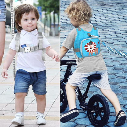 Accmor Toddler Harness Leash + Reflective Anti Lost Wrist Link, Cute Car Kids Back Pack with Hand Strap Collapsible Child Walking Restraint Belt Tether Hold Baby Boys Close for Outdoor Travel