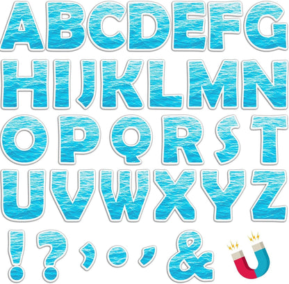 Qyeahkj 103 Pcs Glitter Silver Magnetic Letters - 2'' Alphabet Letters Kit for Classroom, Whiteboard, Fridge, Teachers & Preschool Learning