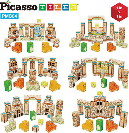PicassoTiles Infinite Magnetic Puzzle Magic Cube Easy-Connect Brain Teaser Toy Set Magnet Pattern Block Matching Toys Free Ideabook 150+ Inspirations STEM Learning Kids Boys&Girls Age3+ PTC25