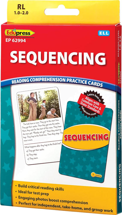 Edupress Reading Comprehension Practice Cards, Informational Text, Red Level (EP63437) Medium