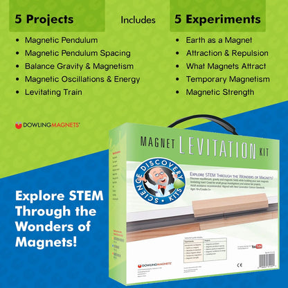 Dowling Magnets Science Discovery Kit: Magnet Levitation, Magnetic Levitation Train Kit (Science Experiments). Item 731100