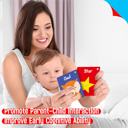 50 PCS Kid First Cognitive Flashcards,Double Sided Printed 7 in 1 Colorful Cards Alphabet,Numbers, Foods,Animals,Shapes,Colors with 3 Reclosable Rings,Learning Tool for Pre-K Kindergarten Toddlers