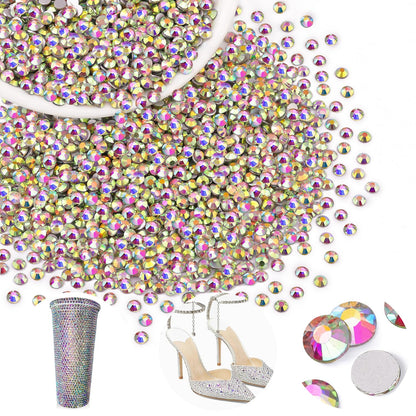 5000PCS SS6/2mm Glass Crystal Rhinestones (Clear), Bedazzling Flatback Rhinestones for Crafting DIY Crafts Nail Art Makeup Decoration, Gems Diamond Charms for Tumbler Shoes Clothing Mug