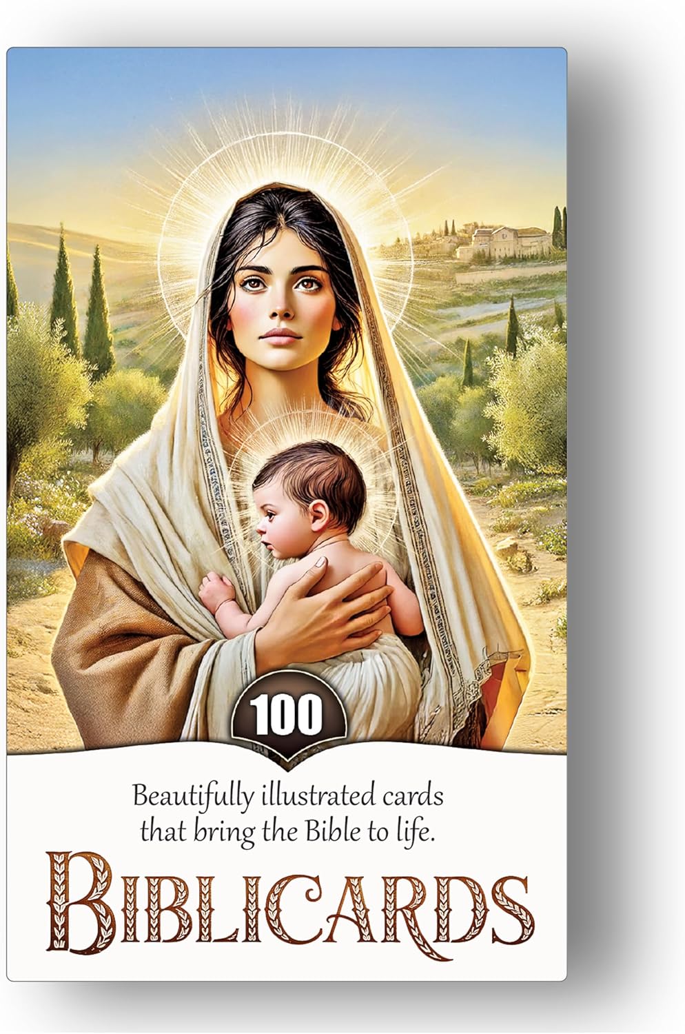 100 Illustrated Bible Story Cards for Kids & Young Adults | Perfect Christian Gift | Screen-Free Family Devotions, Youth Ministry & Sunday School | Faith-Building Scripture Learning
