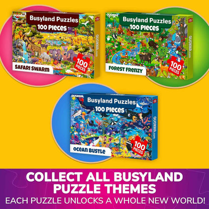 QUOKKA 100 Piece Puzzles for Kids Ages 4-6 – Floor Kids Puzzles Ages 6-8 Year Old – Toy for Learning Forest Animals for 8-10 yo – Jigsaw Toddler Game for Boy and Girl 3-5