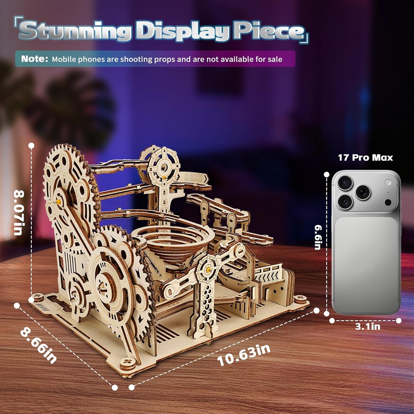 Upgraded Motorized 3D Wooden Puzzles for Adults Marble Run Set, 236-Piece Mechanical Model Kit, STEM Building Project & Unique Gift for Men, Women, Teens, Christmas Birthday Gift