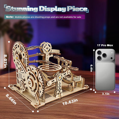 Upgraded Motorized 3D Wooden Puzzles for Adults Marble Run Set, 236-Piece Mechanical Model Kit, STEM Building Project & Unique Gift for Men, Women, Teens, Christmas Birthday Gift