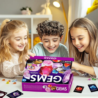 Gamerside Gemstone Dig Kit, Dig Up 12 Real Rocks and Minerals, Gem Digging Kit, Toy Geology Archaeology Excavation Kits for Kids Age 6-12 Years, Educational Gift for Boys and Girls