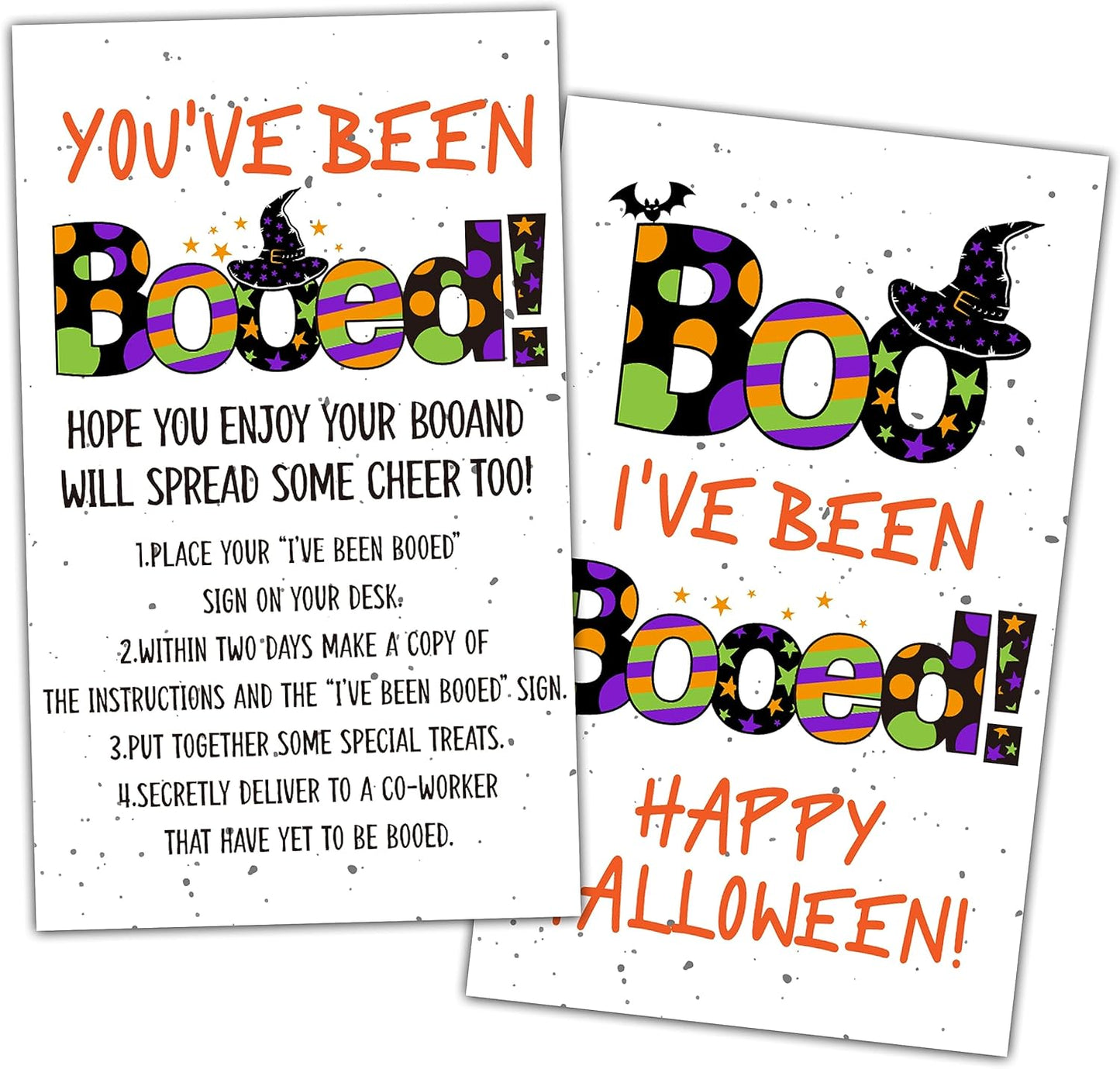 Halloween Party Game for Adults, You've Been Booed Game Card Sets, I've Been Booed Sign, Party Supplies & Family Activity, Set of 40 Cards
