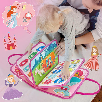 Freebear Busy Board Toddler Travel Toys Sensory Toys for Toddlers 1 2 3 4, Montessori Learning Toys for Toddlers Activities Board, Educational Toys for 3 4 Year Old Boys Girls Gift, Dinosaur