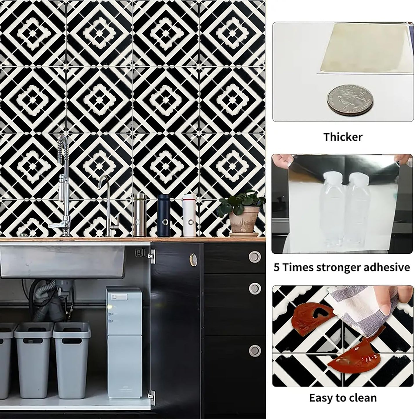 Wall Tiles Peel and Stick 12x12 Inch Ocean Coral Fish Pattern Vinyl Stickers Self Adhesive Tiles for Kitchen Bathroom Shower Laundry Room Aquarium Theme Home Renovation DIY Decor