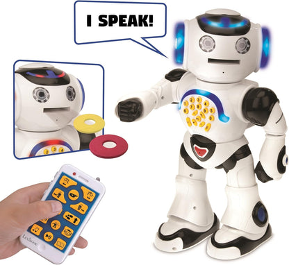 LEXiBOOK, Powerman Neo, My Robot Full of Technology, Remote Control and Gesture Control, Educational Activities in English, Programmable, Music and Dance, Sound and Light Effects, Blue/White, ROB18EN