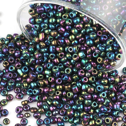 10100 Pcs Size 11/0 Glass Seed Beads, 2 mm Dark Green Small Mini Spacer Loose Pony Beads for Jewelry Making and DIY Crafts - Colors B
