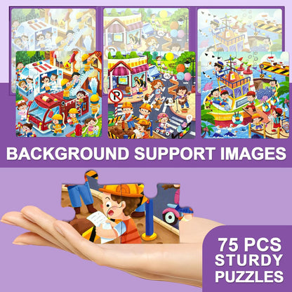 Magnetic Puzzles for Toddlers 1-3, Cartoon Mermaid Magnet 3 in 1 Jigsaw Puzzle, Kids Travel Puzzles Toys, Preschool Learning Toy for Kids 1-8 Year (Mermaid)