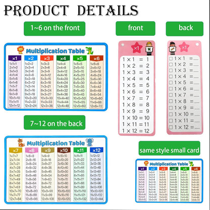 0-12 Multiplication Flash Cards, Multiplication Times Table Chart Flash Cards, Multiplicationtimes Table Chart,Fun Educational Math for 1st 2nd 3rd Grades