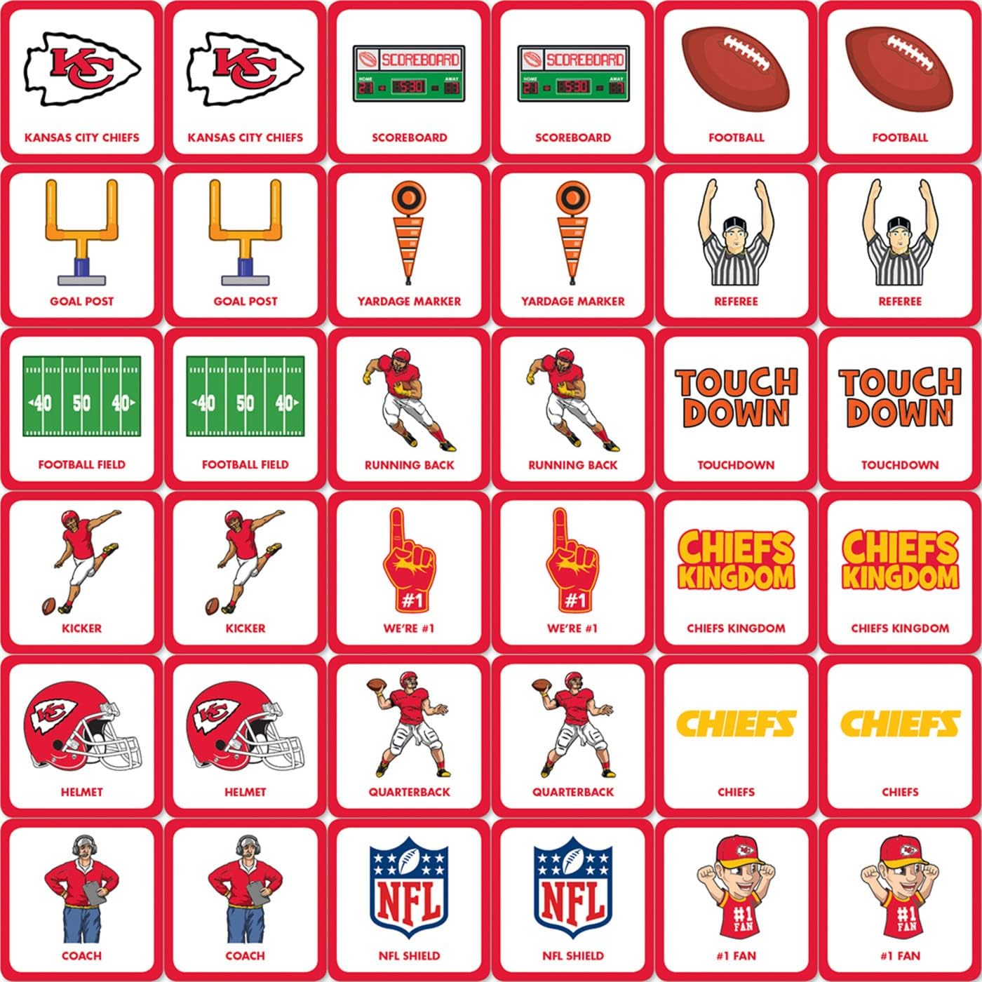 MasterPieces Sports Games - NFL Matching Game - Game for Kids and Family - Laugh and Learn
