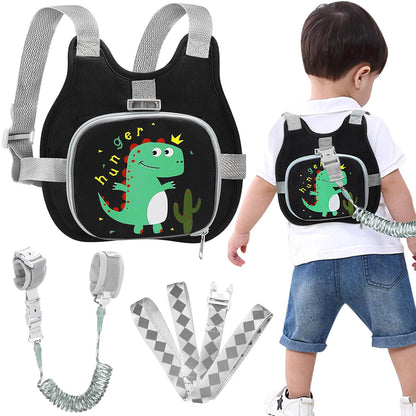 Accmor Toddler Harness Leash + Reflective Anti Lost Wrist Link, Cute Car Kids Back Pack with Hand Strap Collapsible Child Walking Restraint Belt Tether Hold Baby Boys Close for Outdoor Travel