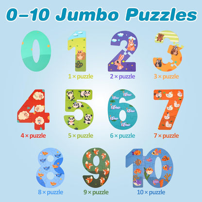 Wooden Jumbo Alphabet ABC Letter Toddler Puzzles Color Shape Animals Recognition Montessori STEM Jigsaw Preschool Learning Educational Toy for Kids 3 4 5 Years Old Boys Girls