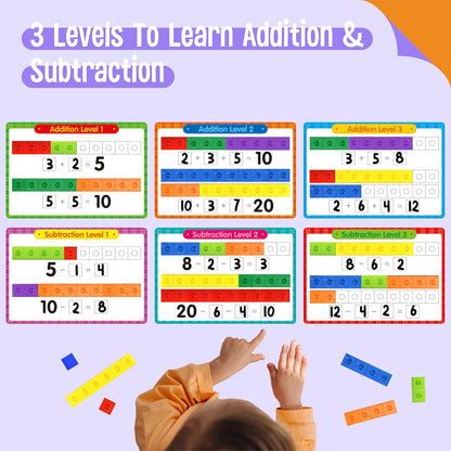 SpriteGru Math Linking Cubes, Math Cubes Manipulatives with Activity Cards Linking Cube Math Counters for Kids Kindergarten Learning Activities