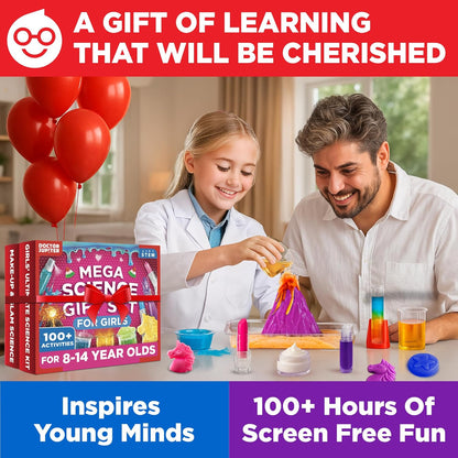 Doctor Jupiter Preschool Science Kit for Kids Ages 3-5 | Toddler Learning Activities, Birthday Gift Ideas for 3-4-5 Year Old Girls | Learning & Educational Toy STEM Kit with 100+ Experiments