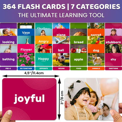 QUOKKA 104 Noun Flash Cards Set – Kids and Adults Vocabulary Builder for ABA Therapy, Early Childhood Education, and ESL Teaching – Picture Cards for Speech Therapy and Vocabulary Building Activities