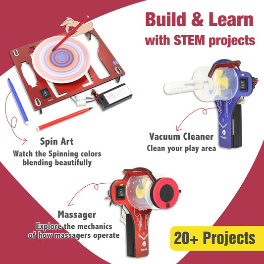 Butterfly EduFields 4in1 Motor Play Science Kit Pack of 5 | Best Birthday Return Gifts for Kids Ages 5 6 7 8 9 10 11 12 | STEM Toy | Reusable & Safe | Birthday Gift for Kids Ages 5+