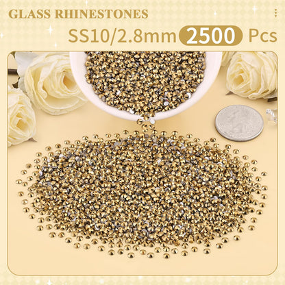 5000PCS SS6/2mm Glass Crystal Rhinestones (Clear), Bedazzling Flatback Rhinestones for Crafting DIY Crafts Nail Art Makeup Decoration, Gems Diamond Charms for Tumbler Shoes Clothing Mug