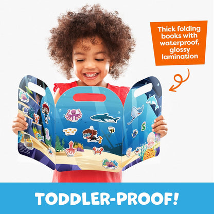 Sticker Book for Toddlers 1-3 - Reusable Sticker Book for Toddlers 2-4 Years, Stickers for Kids, Toddler Travel Toys, Airplane Toys for Toddler 1-3 - Birthday Gifts for 3 Year Old Boys, Girls 2-4