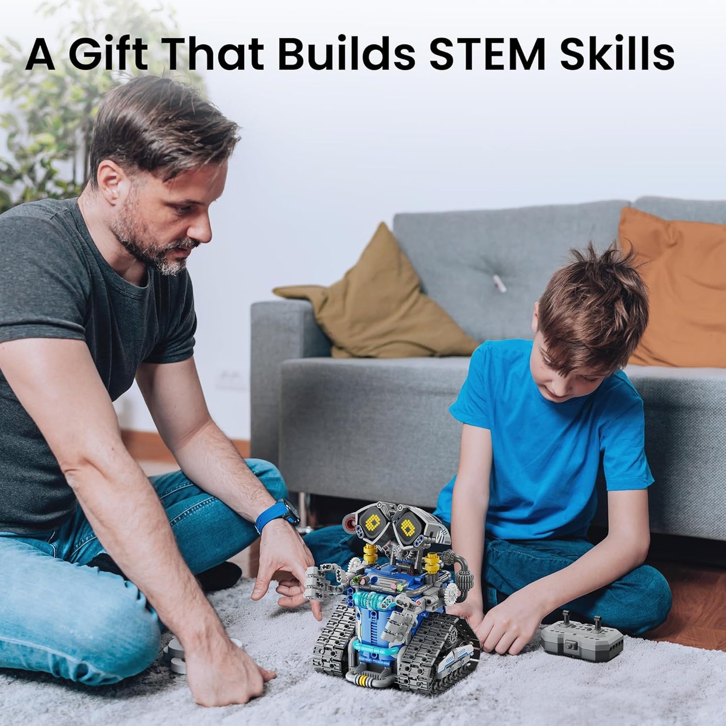 Sillbird Robot Building STEM Kit with Remote Control for Boys Ages 8-14, Technic Coding Gifts for Kids Birthday, Buildable 5in1 Robotics Toy with 596 Pieces