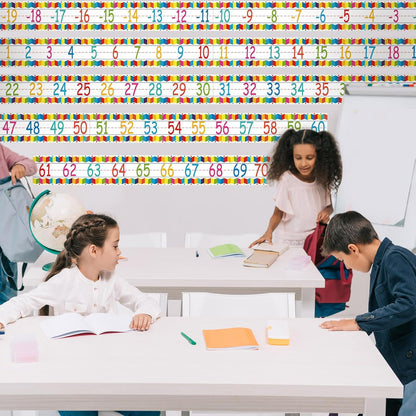 12 Pieces Number Line Bulletin Board Border Rainbow Number Border Poster -20 to 100 Number Line Strips Bulletin Board Decorations Set for Math Classes Preschool Elementary Classroom Wall Decor
