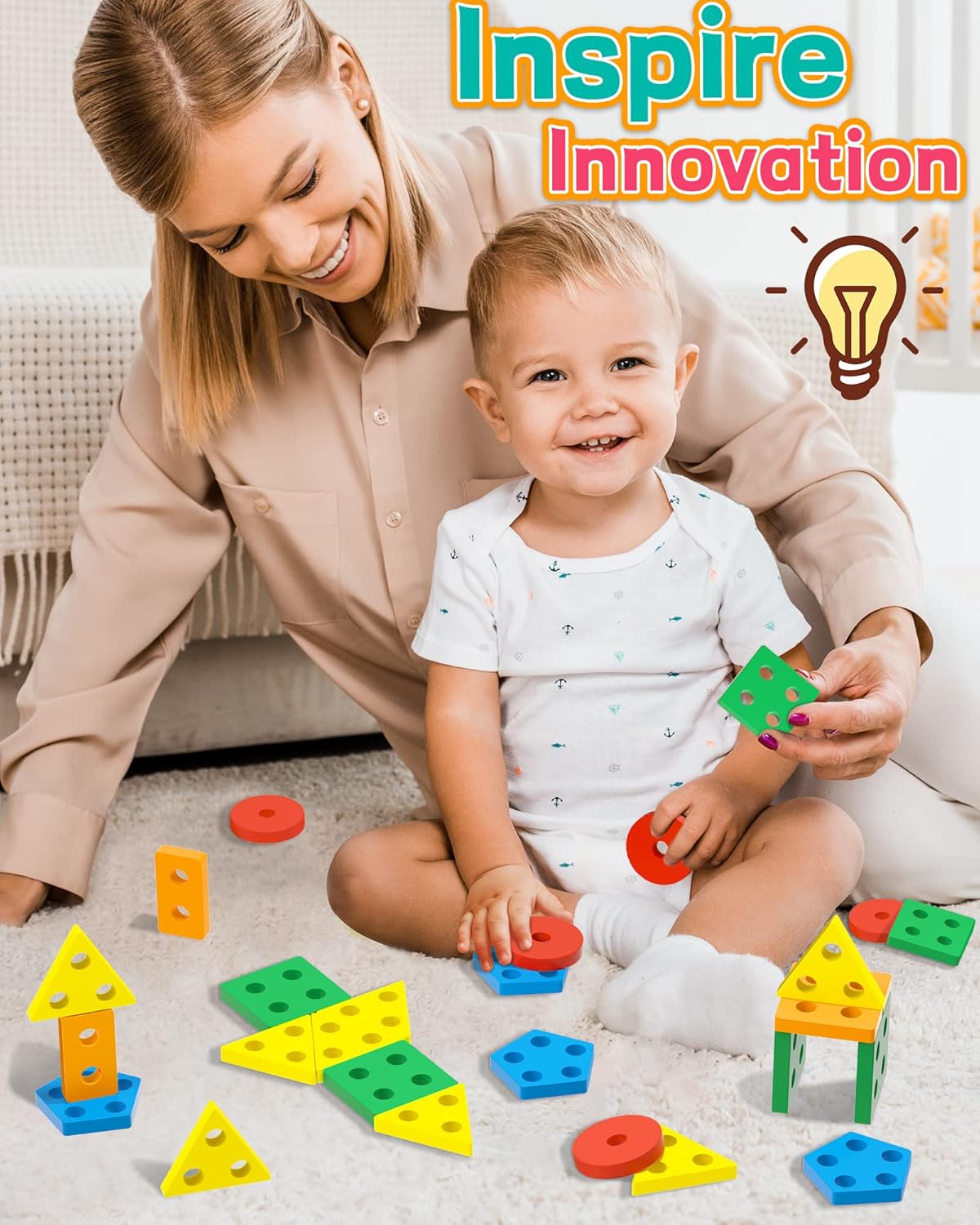 Zartores Montessori Toys for 1 2 3 Year Old Boys Girls Gifts, Wooden Shape Sorter Toys for Ages 2-4, Toddler Learning Toy Puzzles Birthday Gift Ages 1-3