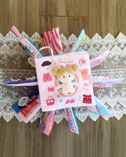 LeyaDoll Interactive Sensory Soft Cloth Book, Educational Crinkle Quiet Activity Busy Book for Babies,Toddler Travel Toy Gift for 1-3 Year Old Boys and Girls (A Berry Special Day)