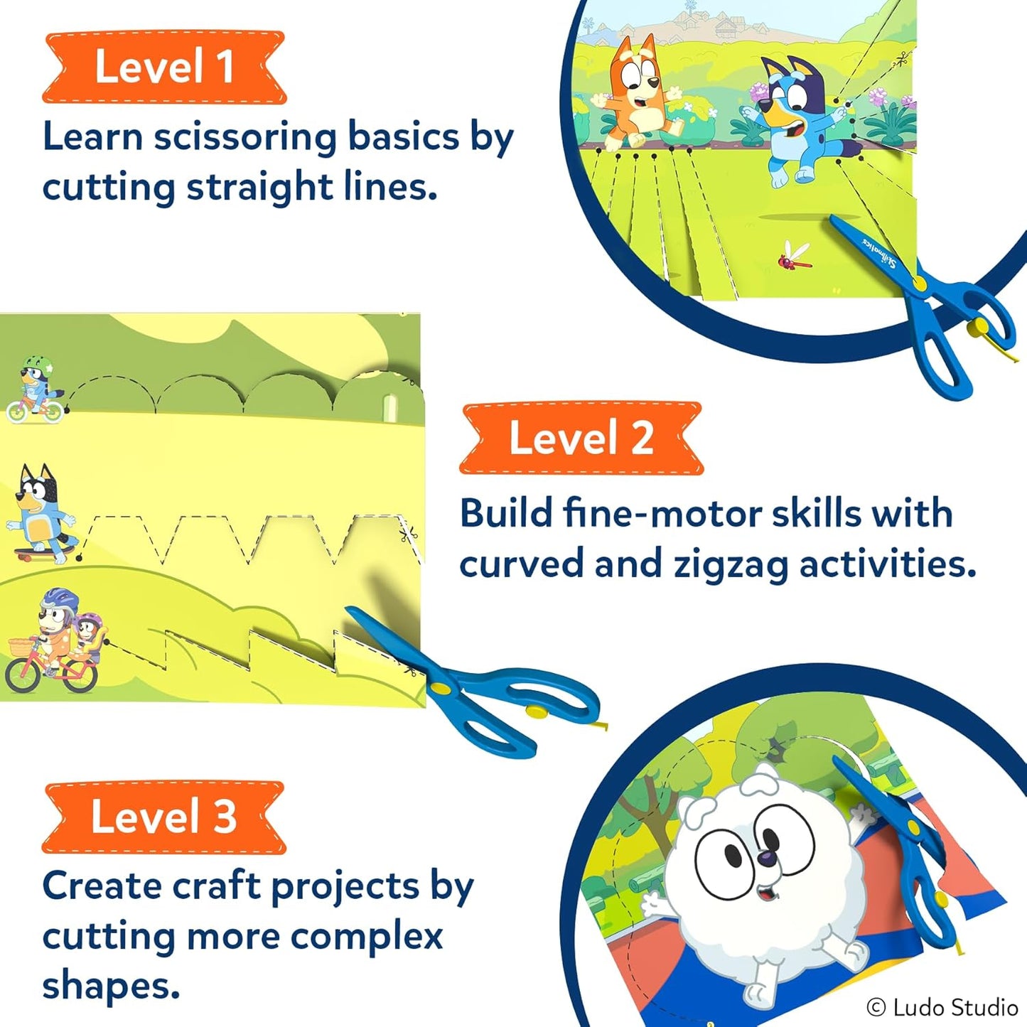 Skillmatics Scissor Skills Activity Book - Snip Snip, 25 Cutting Activities for Preschoolers, Felt Craft Kit, 2 Child-Safe Scissors, Fine Motor Skills, Screen-Free Fun, Gifts for Kids Ages 3-7