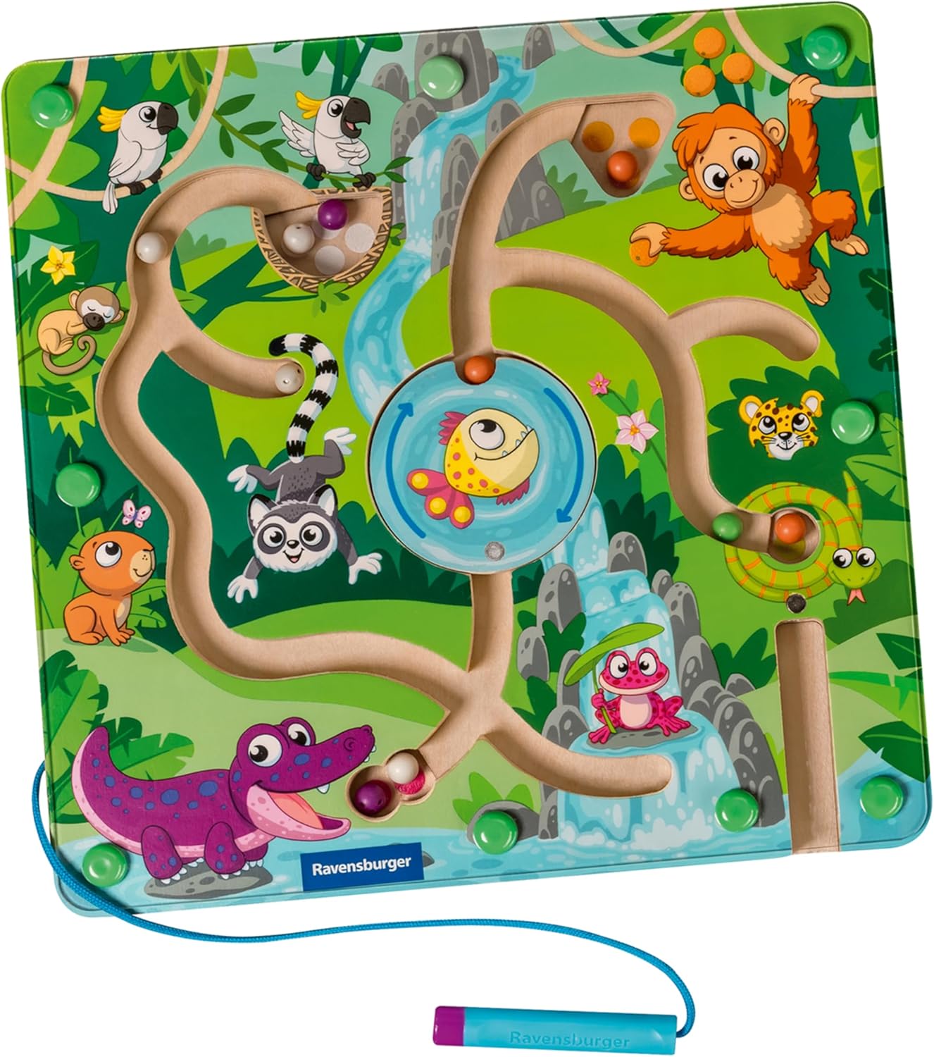 Ravensburger Play+ 34018 Jungle Wooden Magnetic Maze for Children from 18 Months