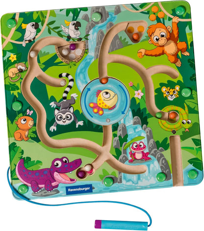 Ravensburger Play+ 34018 Jungle Wooden Magnetic Maze for Children from 18 Months