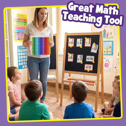 Torlam Math Flash Cards Math Board,Math Games Manipulatives Times Table Chart Fun Learning Interactive Practice Kit for Kids,Multiplication,Division,Addition,Subtraction Flash Card Pack Toys for Kids