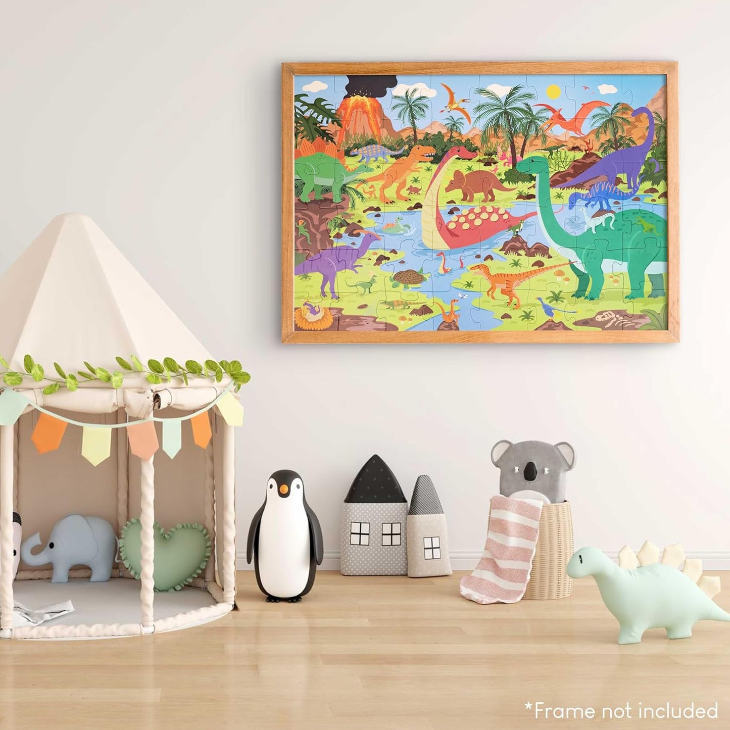 BONNYCO Giant Floor Puzzles for Kids of Jungle Animals with 48 Large Pieces. Safari Jumbo Puzzle 36.2 x 24.4 in, Gifts for Boys and Girls, Educational Kids Toys Ages 2-8