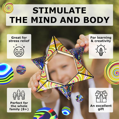 Shashibo Shape Shifting Box - Award-Winning STEM Fidget Toy with Ultra Strong Magnets - Puzzle Cube Transforms Into 100+ Shapes, Perfect Sensory Gift for Kids, Teens, and Adults (Cosmos)