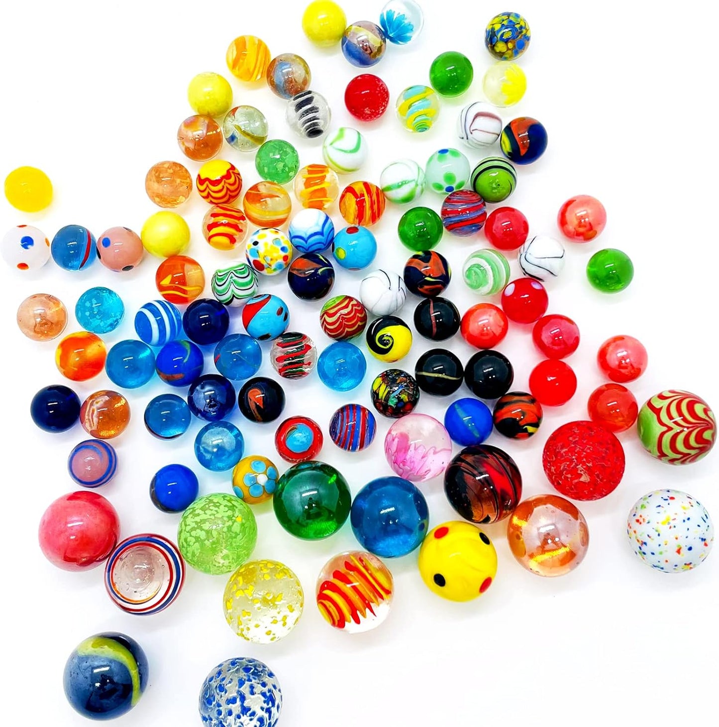 20 Vintage Marbles Bulk for Kids Ages 4-8-12 Hobbyist for Marble Run Track Game Small Marbles Game Toy (16mm) (20pcs)