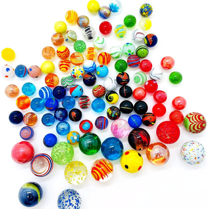 20 Vintage Marbles Bulk for Kids Ages 4-8-12 Hobbyist for Marble Run Track Game Small Marbles Game Toy (16mm) (20pcs)