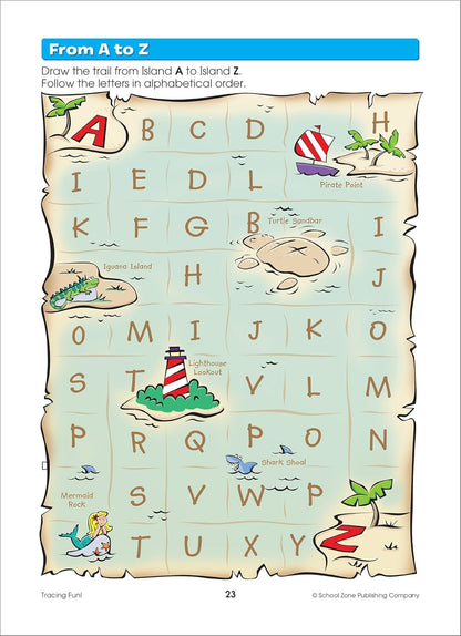 School Zone Tracing Fun! Write & Reuse Workbook: 26 Wipe-Clean Pages, Preschool, Kindergarten, Write-On Learning, Write and Wipe, Shapes, Letters, Alphabetical Order, Writing Practice, Ages 3-5
