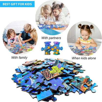 Jigsaw Puzzles for Kids Ages 3-5, 4-8, 6-8 Boys Girls - 60 Piece Construction Site - Large Piece Children Floor Jigsaw Puzzles - Science Educational Toys for 3 4 5 6 7 8 Years Old