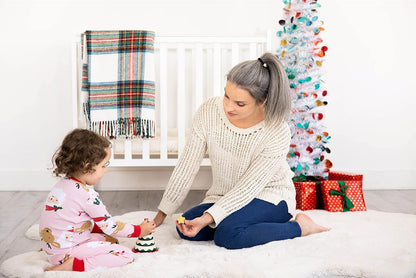 Pearhead Christmas Tree Stack Toy - Holiday Nursery Décor and Stacking Rings for Baby