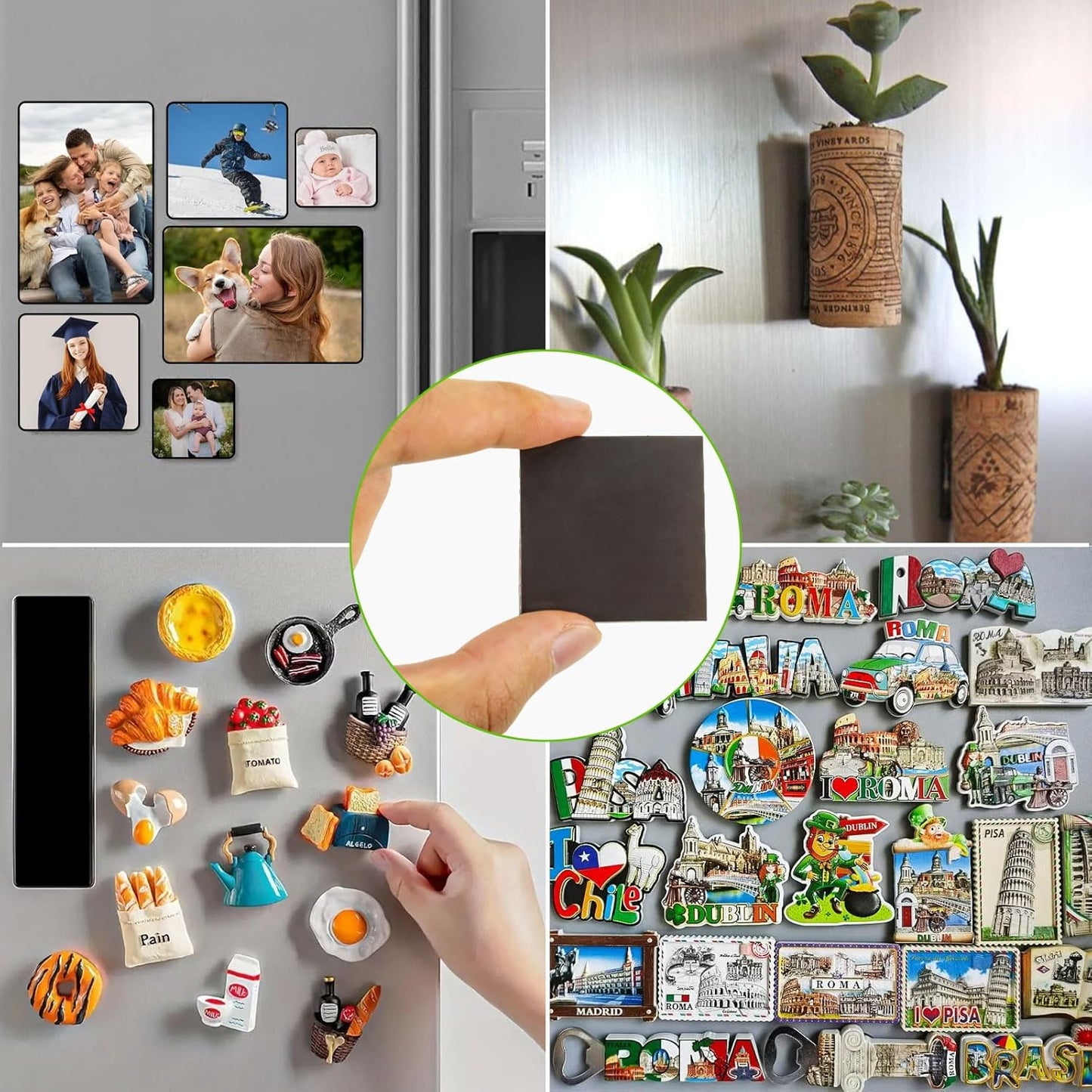 Magnetic Squares with Adhesive Backing(36PCS Each 1.5" x1.5"),Pre-Cut Self Sticky Magnets as Back to School Supplies,Peel and Stick for Cards/Picture/Poster (80mil Magnet)