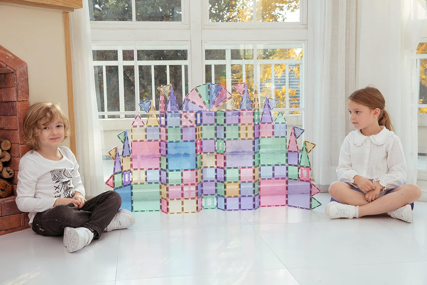 MEGAGONTILES Marble Run Magnetic Tiles Set 120PCS | STEM-Authenticated Magnetic Building Blocks with Marble Track Pieces | Educational Construction Toy for Kids Ages 3–8 (Boys & Girls)