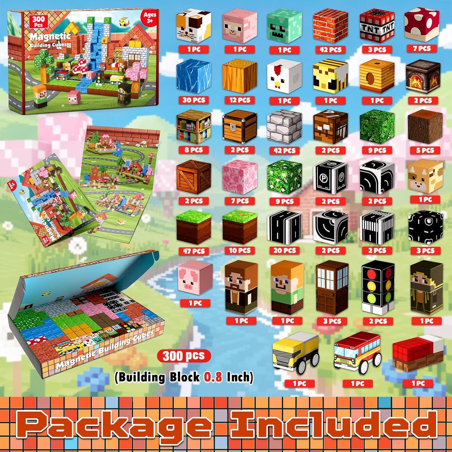 Magneverse 150 PCS Magnetic Blocks - Building Block for Kids Ages 4-8, Magnet Blocks Cubes for Boys Girls, STEM Educational Stacking Magnet Toy for 3 4 5 6 7 8 9 10 11 12 Birthday Gifts